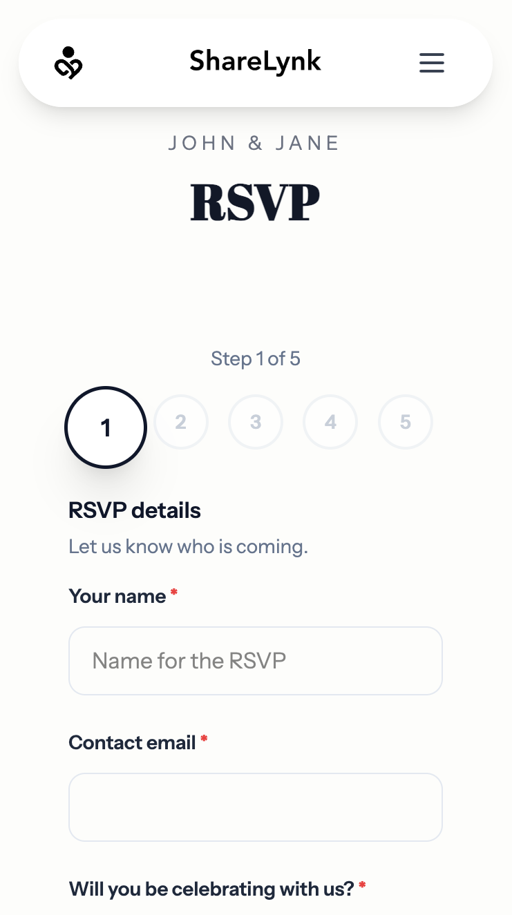 Guests & tickets form